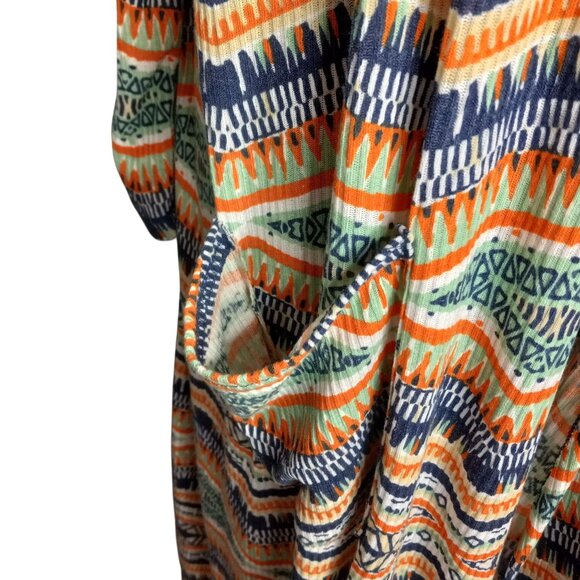Lularoe Sarah Size XL Longline Open Front Cardigan Pockets Aztec Print NEW - Picture 6 of 8